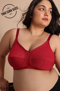 Zivame True Curv Single Layered Non Wired Full Coverage Super Support Bra - Deep Claret — thumbnail 1